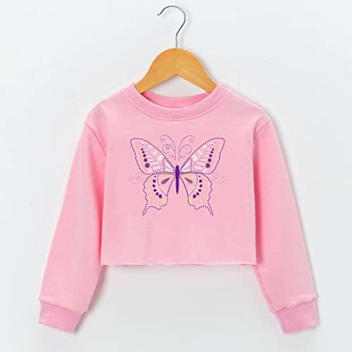 Haајој девојки Пеперутка печати долги ракави дуксери за џокери за џвакање на топки од врвна маичка за маички