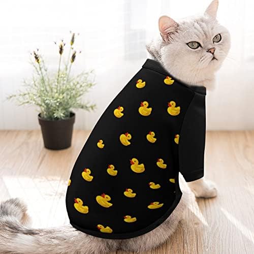 Смешноста на жолто патка печати за домашно милениче за миленичиња со џемпери за пулвер за кучиња мачка со дизајн