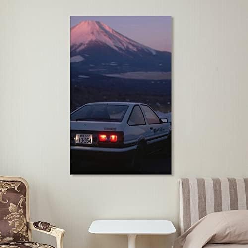 Qlazo изменета автомобилска опашка светлина Fuji Mountain AE86 JDM Art Poster Art Canvas постер дневна соба Декор Дома врамена/Нерасположена