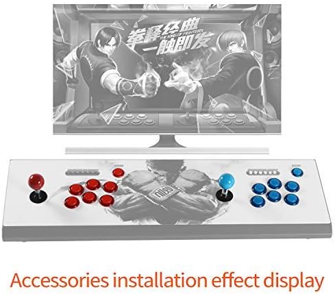 Qenker 2-Player LED Arcade DIY комплет за USB Mame PC Game DIY & Raspberry PI Retro Controller DIY, вклучувајќи 2x аркада џојстик, 20x