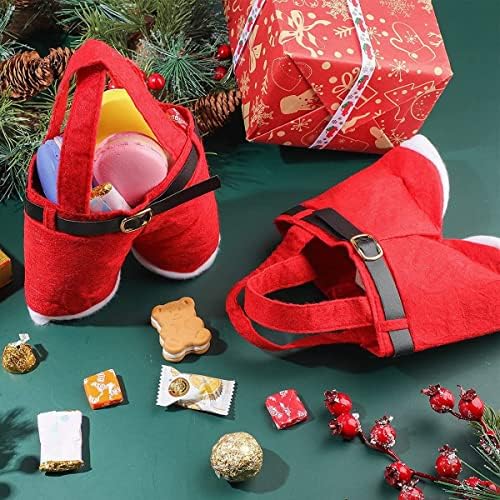 Homecube Божиќни бонбони торби санта панталони подароци и лекување торби со рачки преносни корпи за подароци за подароци за подароци