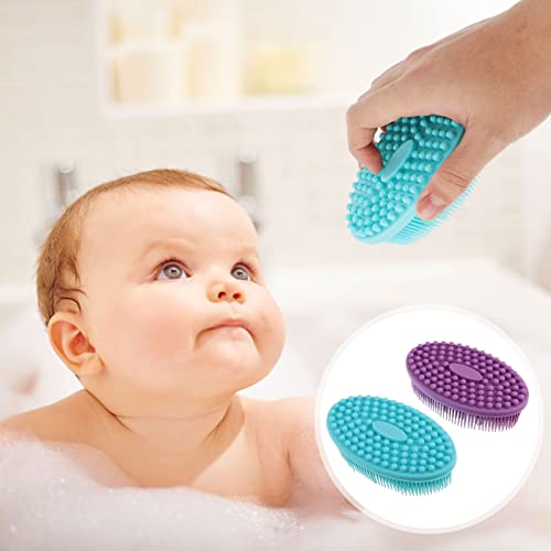 Исценета 2 парчиња практично масирање на масирање на скалпот за чистење Трајно измивање на ексфолијација за чистење коса бебе
