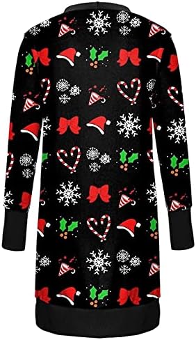 Foviguo дождовни палта за жени, Божиќ, ладна облека за надворешна облека, женски свадба со долг ракав удобен со џеб за надворешна облека со