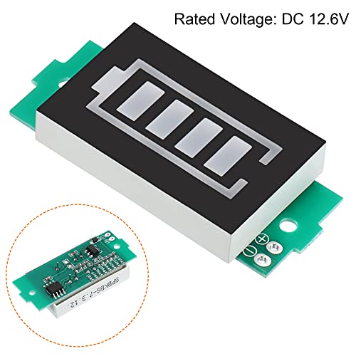 Индикатор за ниво на ниво на батерија на батеријата Patikil DC 12.6V, 3 пакет 4 секции LED дисплеј модул за капацитет за тест