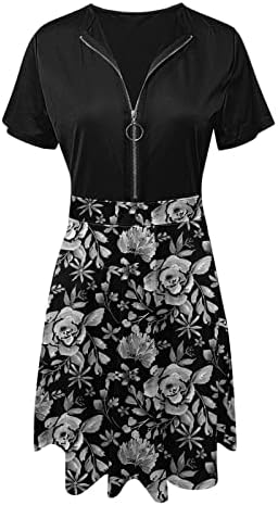 Летни фустани за жени обични макси жени случајни летни гроздобер цветни печати патент фустан за линија женски миди