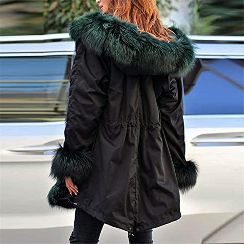 Долг ракав Парка тинејџерски девојки Училиште Симпатична качулка зимска боја, пуферка јакна, крпеница со меки удобност со качулка