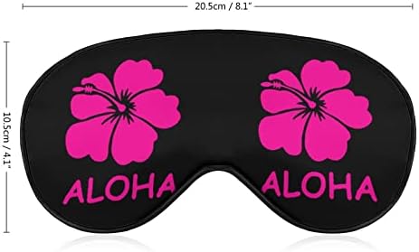 Алоха Хавајски цвет печатење маска за очи за очи, блокирајќи ја маската за спиење со прилагодлива лента за работа за смена за спиење