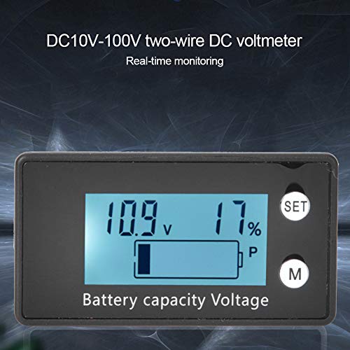 LCD Voltmeter Дигитален волтметар Среден преносен напон на батеријата Индустриска алатка DC 10-100V со LCD дисплеј бело)
