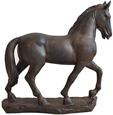 Декоративна статуа на коњи, воена скулптура со коњи Ретро модел Дома Градина Отворен двор уникатна креативна колекција на Колт