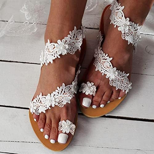 2023 Модни влечки за женска плажа обична чипка цветна римска сандали рамни флипски влезни апостолки се лизгаат на чевли за слајдови