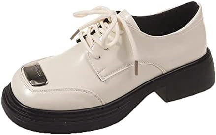 Сјајни чевли на Washerce, обични жени обични чевли мода пролет нова шема тркалезна пети густа потпетица на пета удобни чевли жени