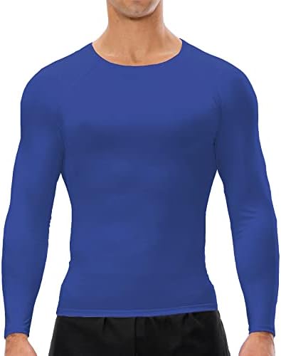 Машки кошули за компресија со долги ракави за атлетски тренинзи врвови за салата за теретани кои работат ладни суви базели маички 1/3 пакет