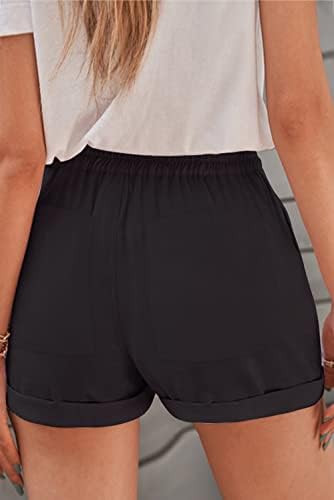 Јокурски жени лесни шорцеви обични буги трендовски кратки панталони еластични влезови на половината удобни шорцеви