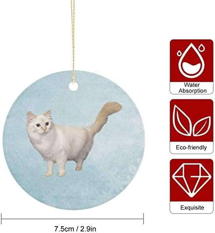 2021 Божиќен украс керамички двострани печатени кружни украси за Божиќни смешни миленици за миленичиња идеи подарок новогодишно дрво висечки