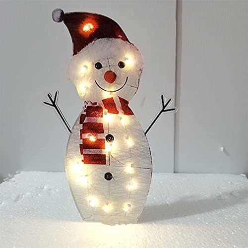 2022 Божиќно осветлување Снежен човек на отворено во дворот Декорација 20 светла претходно осветлена снежна куќа со батерија осветлување