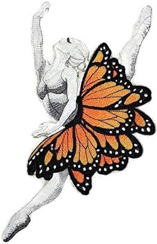 Ајде да танцуваме обичај и уникатен [балерина танчерка со пеперутки] извезено железо на/шие лепенка [7,8 *5,6] [направено во САД]
