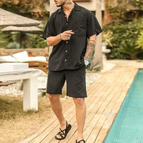 Xiloccer најдобра облека за мажи постави мангс 2 парчиња облека Обични стилови облека плус големина јака јака половина ракав шорцеви