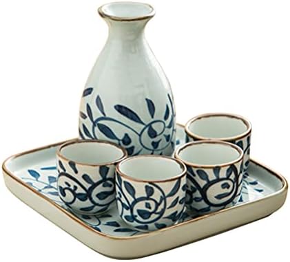 Cabilock вечера за вечера поставува стаклени садови стаклени чаши чај чаша керамичка јапонска рамка поставена со фиока токкури шише Охоко