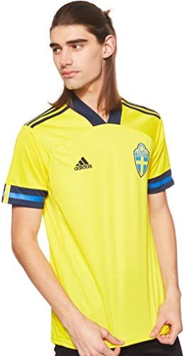 Адидас 2020-2021 Шведска домашна фудбалска фудбалска маица дрес
