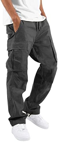 Машки карго панталони со машка панталони Атлетски панталони памук лабава права џемпери