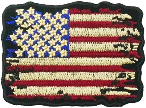 Графички прашина гроздобер војна искината САД САД Соединетите држави на Америка знамето извезено железо на лепенка потресена американска
