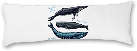 Ailovyo свиленкаста мека сатенска сперма китови китови китови за тело перница за перница, 20 x 54