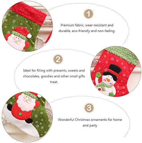Кесио 2 парчиња чорапи за складирање на бонбони претставува торби елка што висат украси за Божиќ