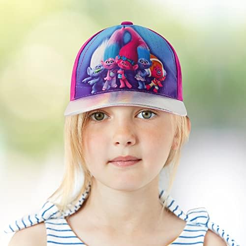 Малата бејзбол капа на девојчињата DreamWorks, тролови прилагодливи детски капа на возраст од 4-7 години