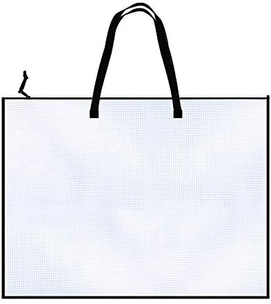 Опрет 2 пакет 19x25 инчен уметнички портфолио торби, постери за складирање торба со патент и рачка Винли мрежни организатори