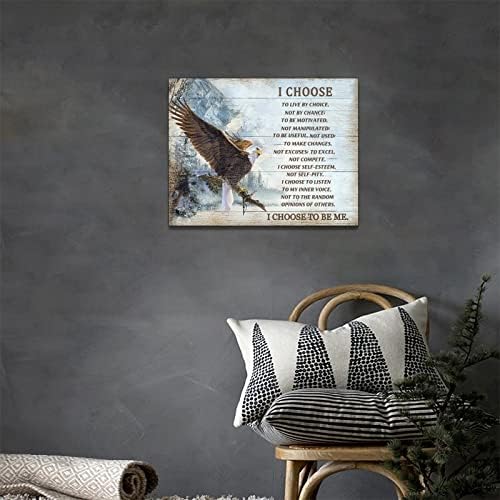 Ќелав орел wallиден уметност избирам инспиративен мотивациски wallиден декор платно отпечатоци врамени модерни летачки орел планински