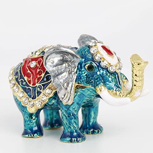 Танцувајќи накит со слонови кутија со шарки, кутии со накит, рачно насликани слонови фигурини колекционерски подароци за жени