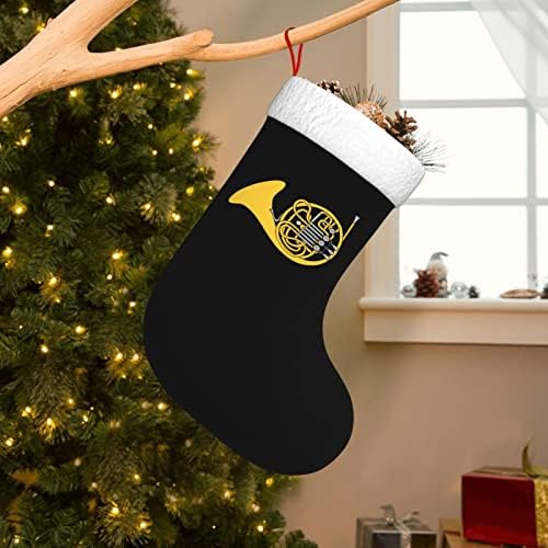 Cutedwarf Француски рог Кристама чорапи Божиќни украси на дрво Божиќни чорапи за Божиќни празнични забави подароци 18-инчи