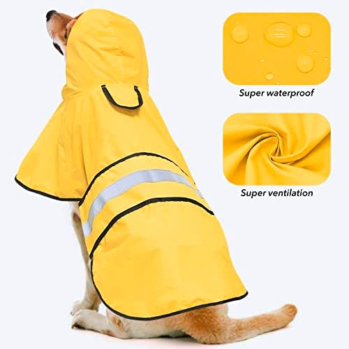 Ezierfy рефлексивно куче од мантил - прилагодлив мантил за кучиња, лесен качулка куче мантил Пончо лизгање, водоотпорен палто за
