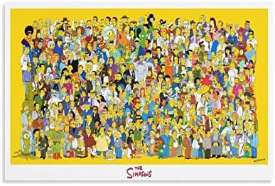 Симпсонови ликови постер декоративно сликарство платно wallидна уметност дневна соба постери во спална соба со слики -јасно 24x36inch