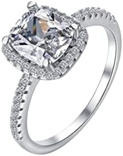 Женски прстени моден квадрат дијамантски прстен за жени S925 ангажман прстен циркон двојки за жени свадбени бенд анксиозен прстен