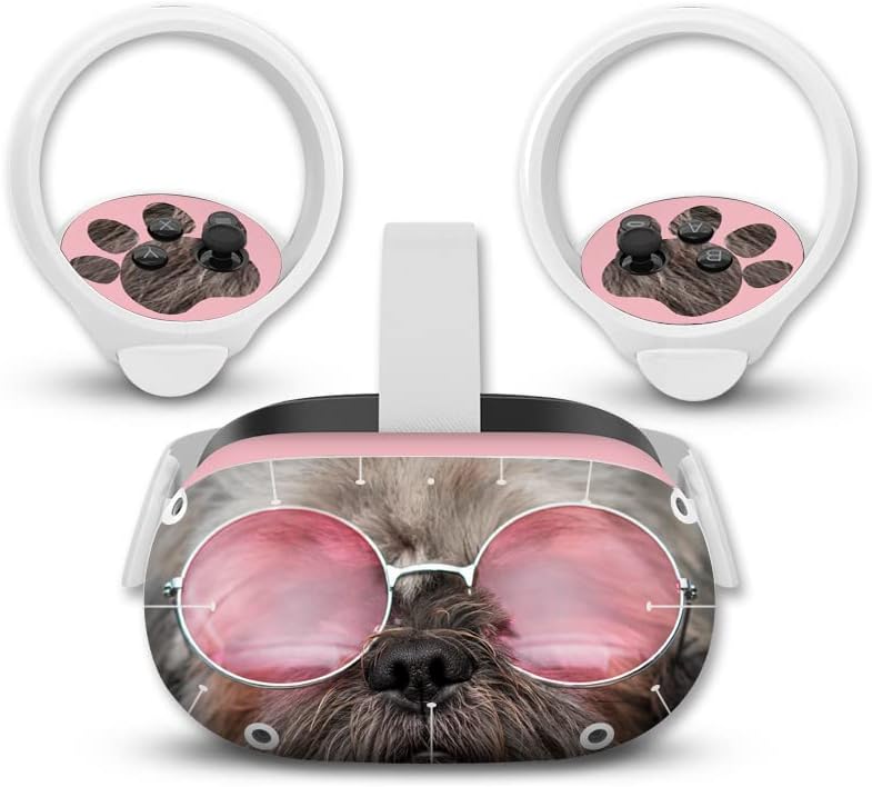 Очила за сонце на кучиња Belugadesign Кожа за Окулус потрага 2 | Слатко животно лице Каваи винил налепница за девојчиња момчиња деца