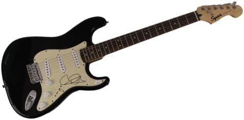 Гери Кларк rуниор потпиша автограм со целосна големина Црна Фендер Стратокастер Електрична гитара w/ Jamesејмс Спенс ЈСА автентикација
