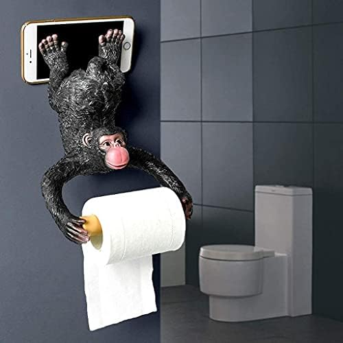 Држач за тоалетна хартија jydqm wallид монтирање на ткивото со држач за телефон, држач за хартиена крпа, црна боја