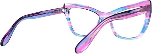 Вуглам Желка Мачка Рамка За Очи Сина Светлина Блокирање Очила, Модни Очила За Жени Против Замор на Очите &засилувач; УВ