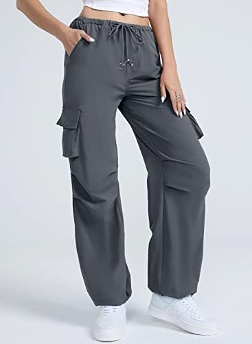 Алиток падобран панталони за жени y2k Баги карго панталони со џебови кои влечат панталони со улична облека