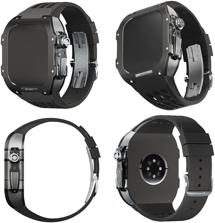 Азану гума лента од титаниум легура за iWatch Watch SE/4/5/6 Apple Mod Watch Atessions Замена на не'рѓосувачки челик за не'рѓосувачки