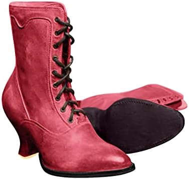 Зимски зимски чизми долги чипка на кожа патент со високи потпетици чевли удобни зимски чевли за жени чизми за глуждот