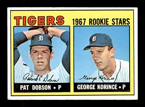526 Пат Добсон/Georgeорџ Корсин Дебитант starsвезди - 1967 Бејзбол картички Топс ги оценуваше екс/екс+ - безбол плоча со автограмирани