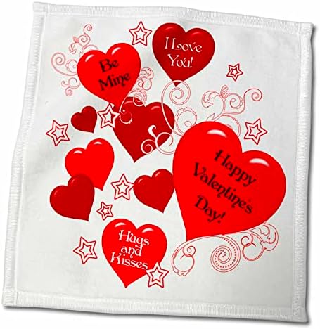 3Drose Valentine Hearts со те сакам пораки - бела позадина - крпи