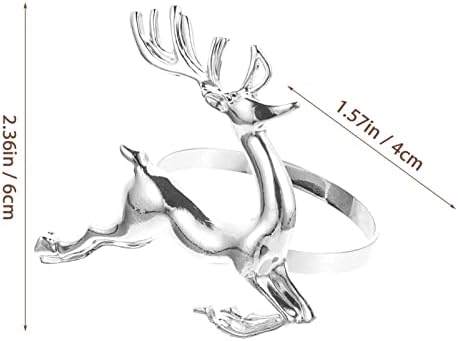 Божиќен декор на UPKOCH Elk Decor 6pcs elk салфетки прстени на токи за одмор на салфетки за роденден на венчавки, в Valentубени,