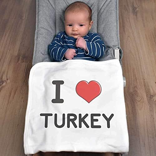 Азиеда „Ја сакам мисирка“ памучно бебе ќебе / шал