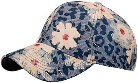 Прилагодлива бејзбол капа мода жени мажи спортови цвеќиња печати дишење на плажа бејзбол капа хип хоп капа од сонце капа