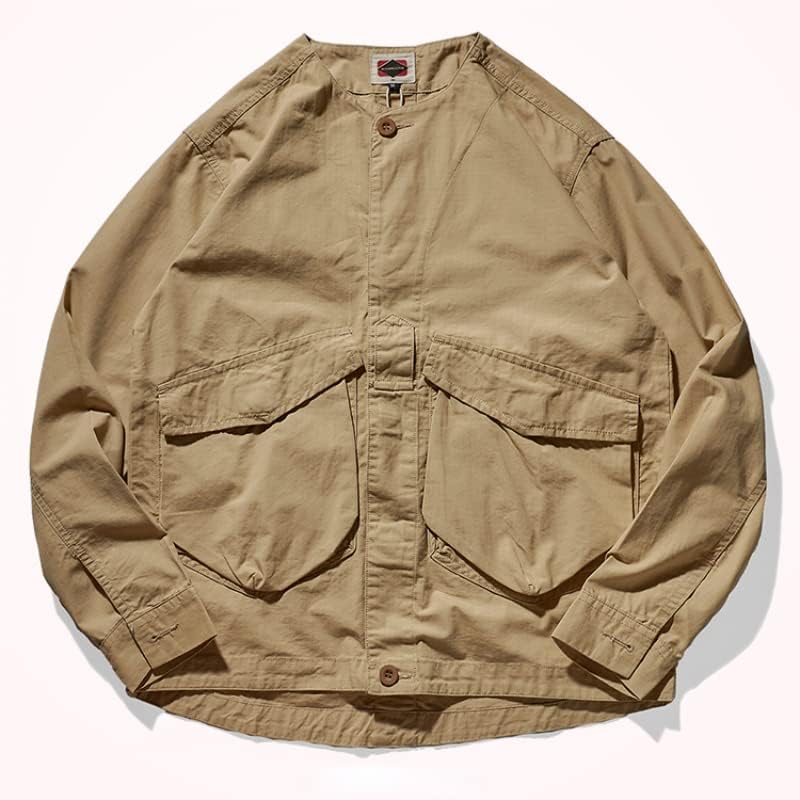 Uktzfbctw машка младинска јапонска ретро кошула изработена од стара измиена џебна јакна од џеб