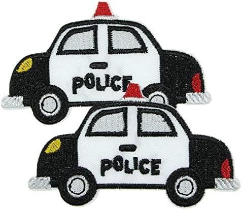 JPT - Полициски автомобил Цреша Топ црно -бело лого Везено аплицето Ironелезо/Шие на закрпи со значка симпатична лого -лепенка на елек јакна