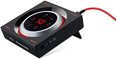 Sennheiser GSX 1200 PRO Gaming Audio Audio засилувач - црна/црвена и PCV 05 комбо аудио адаптер за слушалки за игри со компјутер - црно